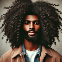 Long Afro curls