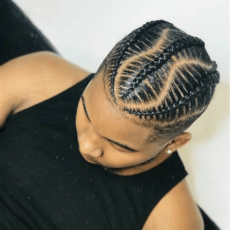 Men's stitched cornrows